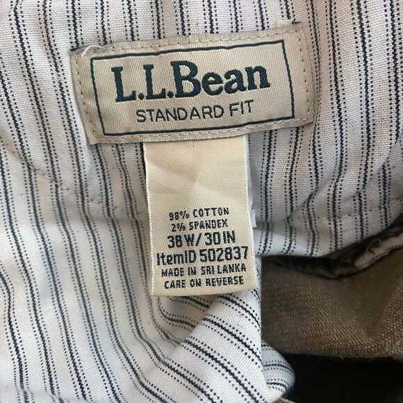 (2) pair L.L. Bean Standard Fit corduroy pants navy and khaki 38" X 30" mens - Picture 5 of 6